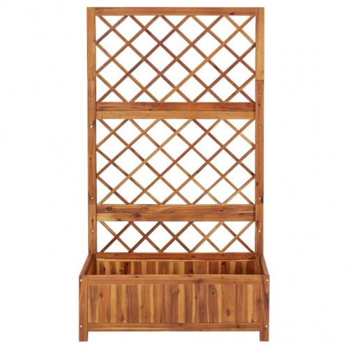 Forhøjet plantekasse m. espalier 85x38x150 cm massivt akacietræ