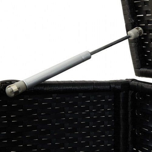 Opbevaringskasse til haven 100x50x50 cm polyrattan sort