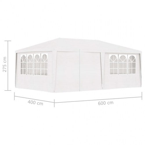 Festtelt med sidevægge 4x6 m 90 g/m² hvid