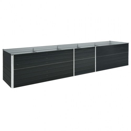 Forhøjet plantekasse 400x80x45 cm galvaniseret stål antracitgrå