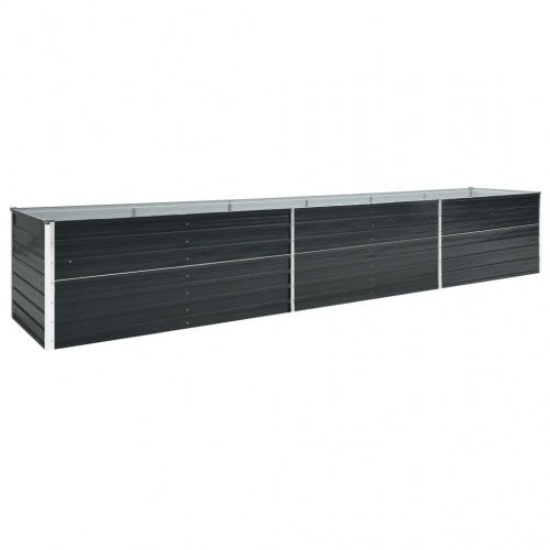 Forhøjet plantekasse 480x80x77 cm galvaniseret stål antracitgrå