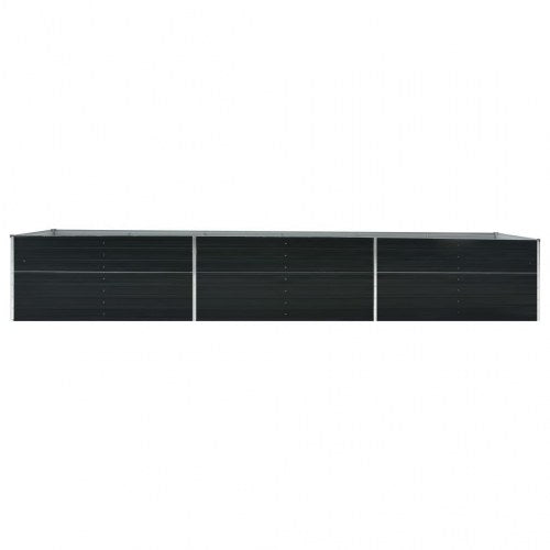 Forhøjet plantekasse 480x80x77 cm galvaniseret stål antracitgrå