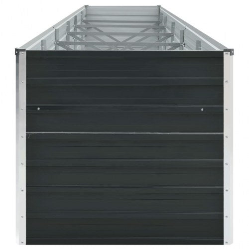 Forhøjet plantekasse 480x80x77 cm galvaniseret stål antracitgrå
