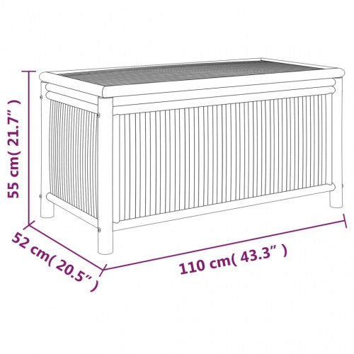 Opbevaringskasse til haven 110x52x55 cm bambus