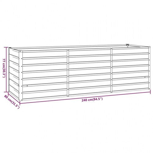 Højbed 240x80x77 cm cortenstål rustfarvet
