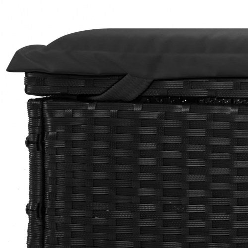 Liggestol 1 stk. med hynde 201x55x62 cm polyrattan sort