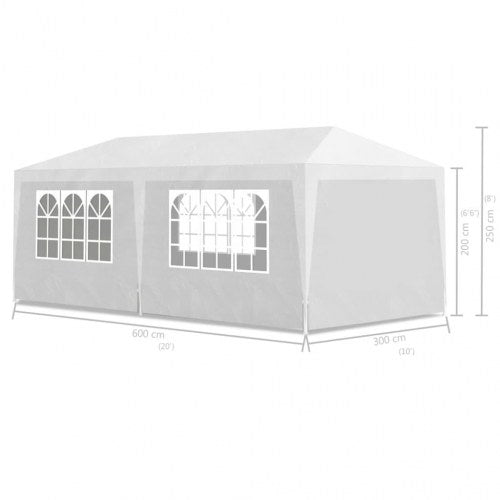 Festtelt 3 x 6 m hvid