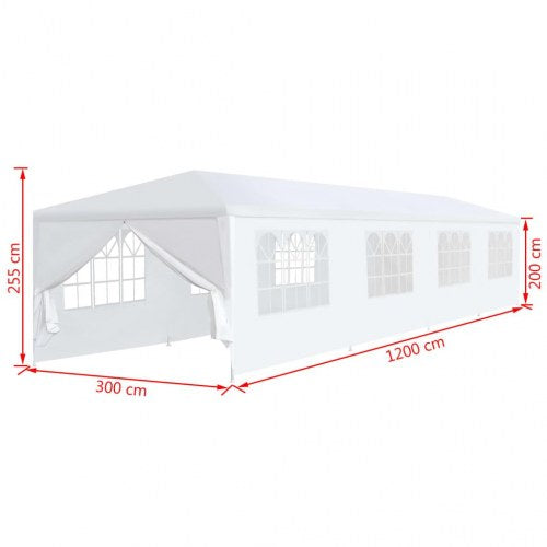Havefesttelt 3 x 12 m hvid