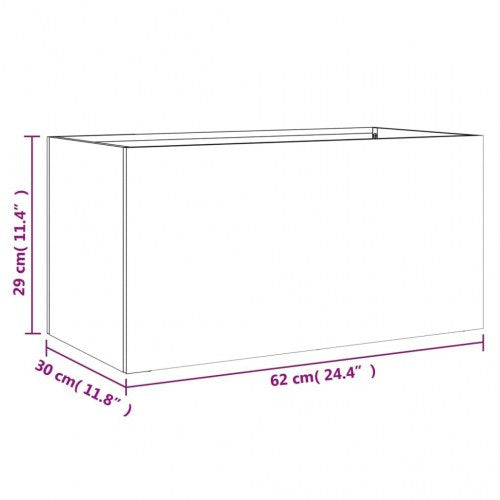 Plantekasse 62x30x29 cm koldvalset stål sort