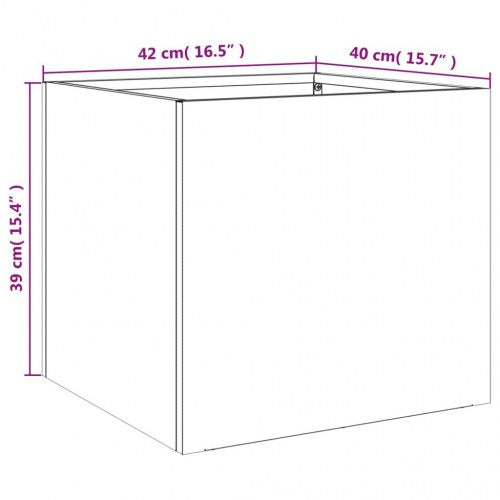 Plantekasser 2 stk. 42x40x39 cm stål sort