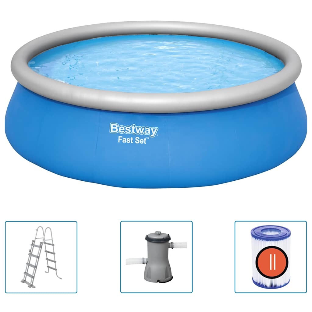 Bestway Fast Set oppusteligt swimmingpoolsæt rundt 457x122 cm