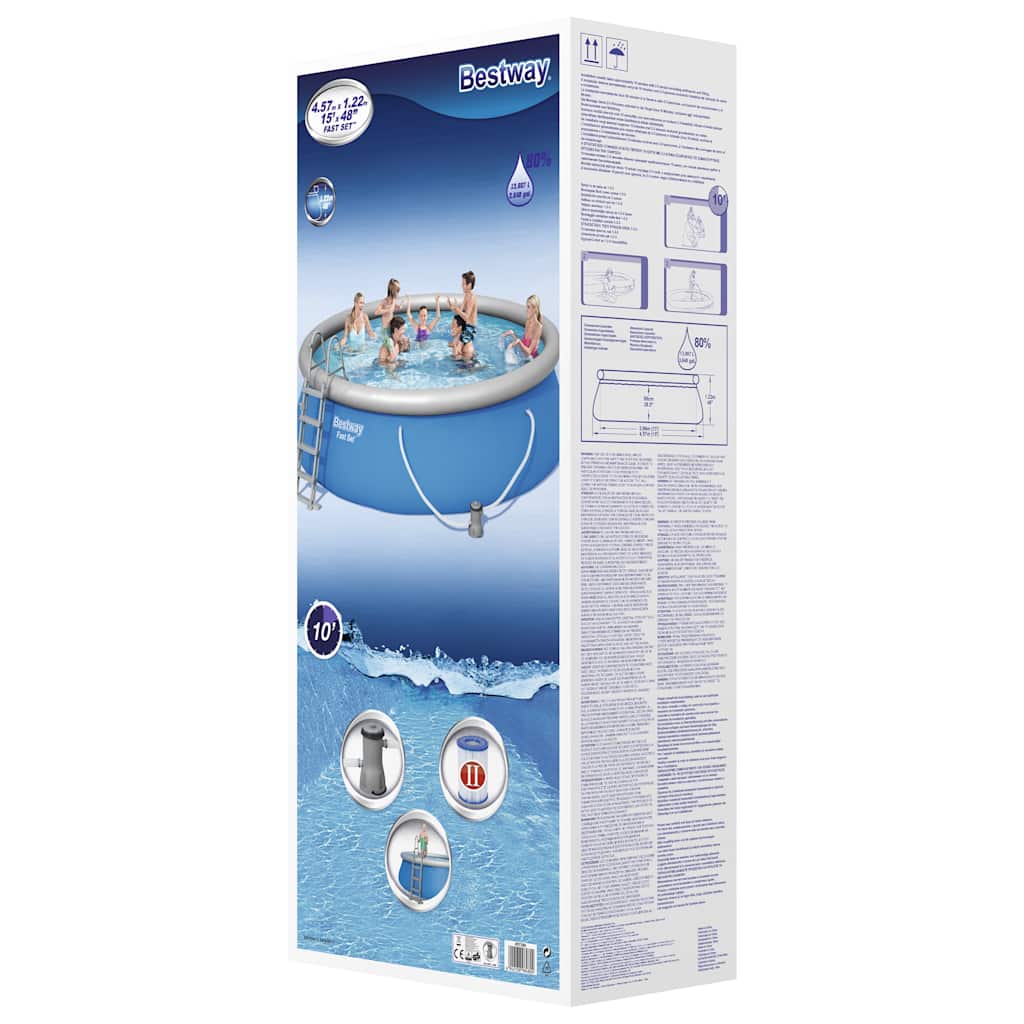 Bestway Fast Set oppusteligt swimmingpoolsæt rundt 457x122 cm