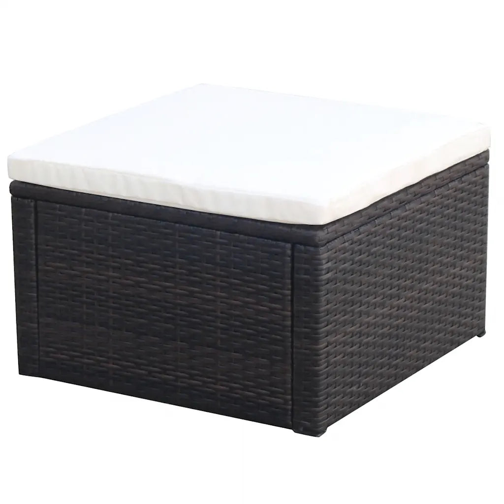 Fodskammel ottoman i polyrattan 53 x 53 x 30 cm