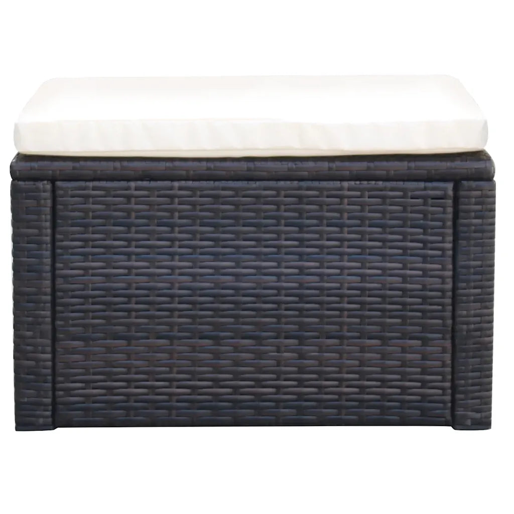 Fodskammel ottoman i polyrattan 53 x 53 x 30 cm