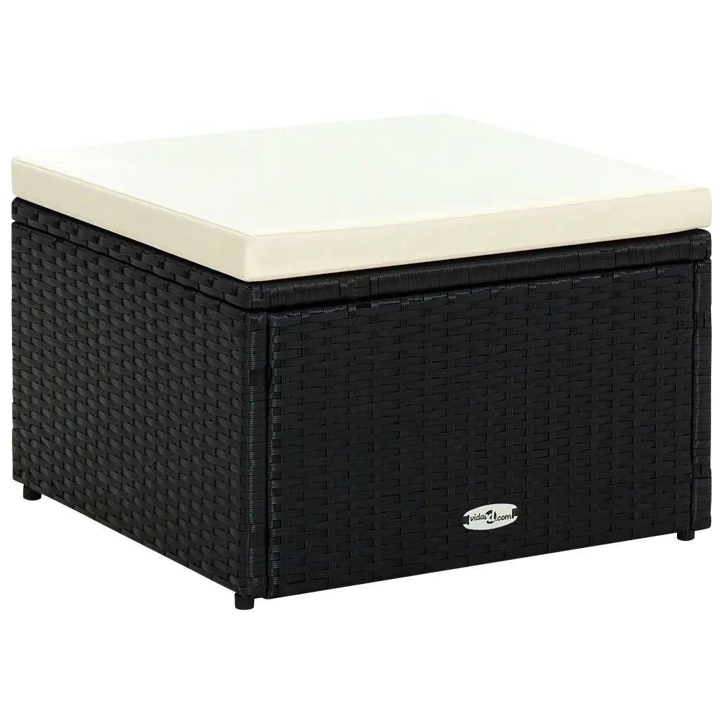 Fodskammel ottoman i polyrattan 53 x 53 x 30 cm