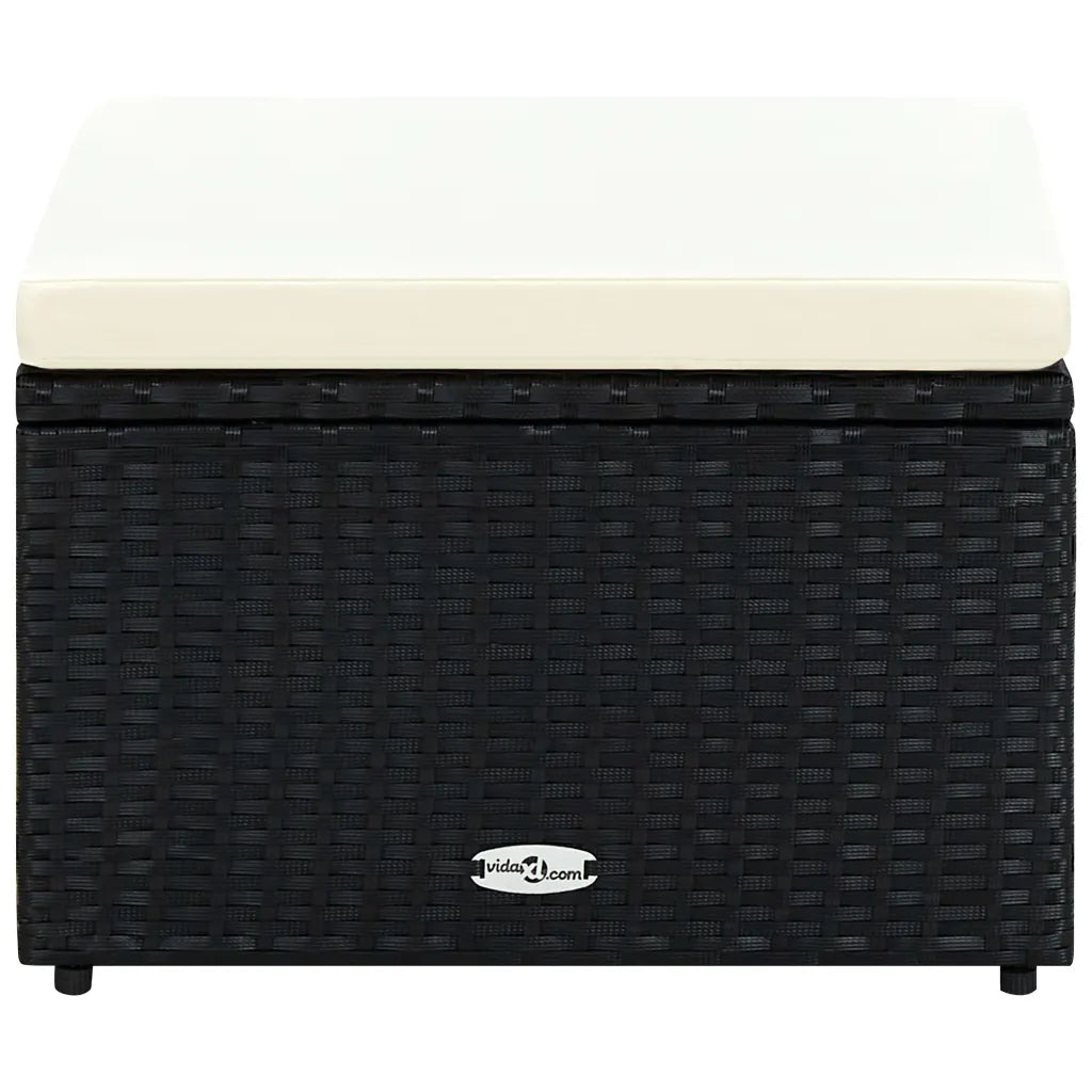 Fodskammel ottoman i polyrattan 53 x 53 x 30 cm
