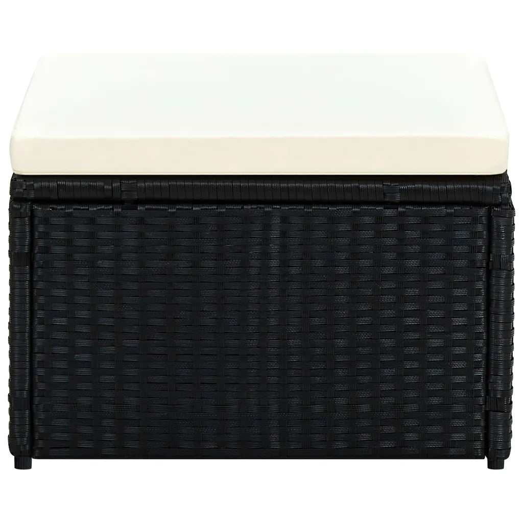 Fodskammel ottoman i polyrattan 53 x 53 x 30 cm