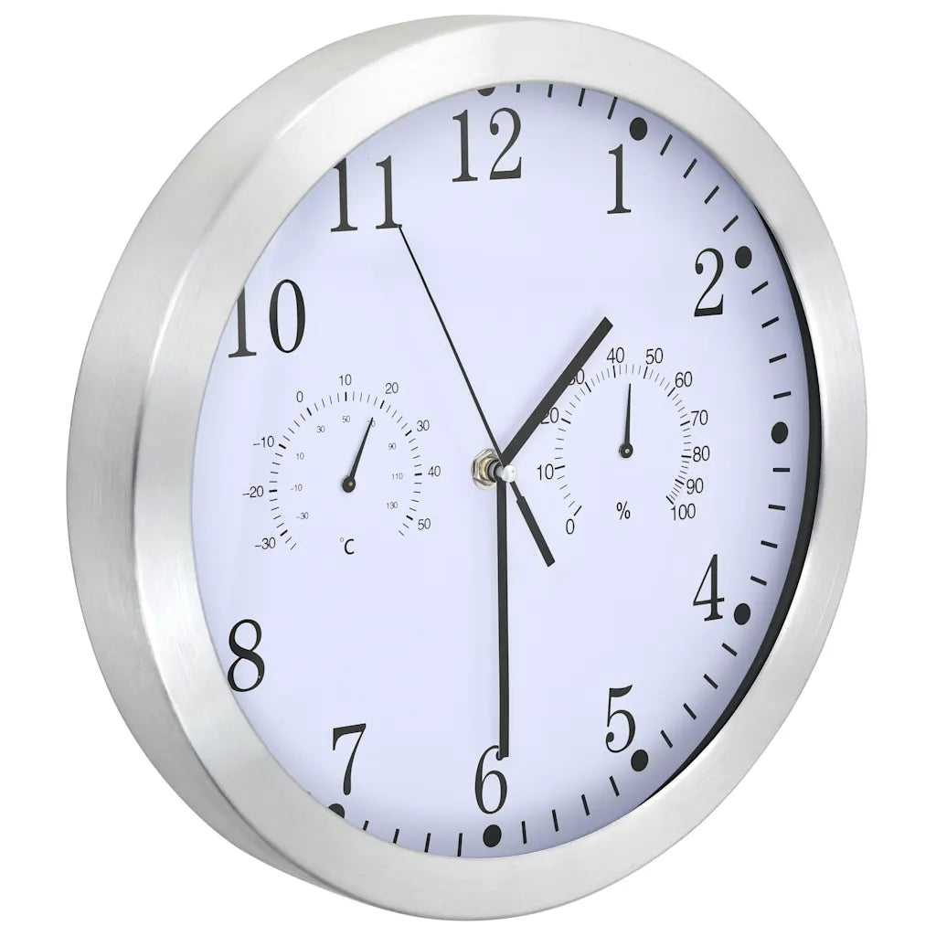 Vægur med kvarts-urværk hygrometer og termometer 30 cm
