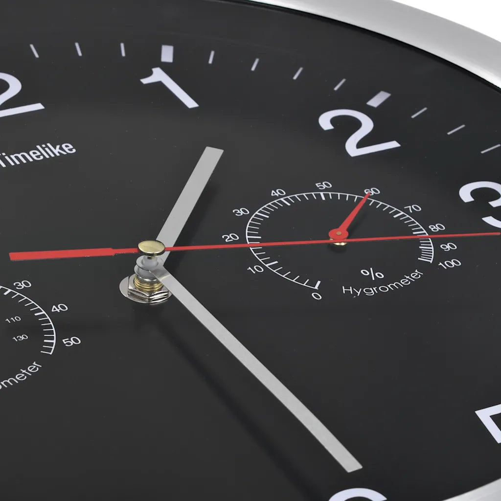 Vægur med kvarts-urværk hygrometer og termometer 30 cm