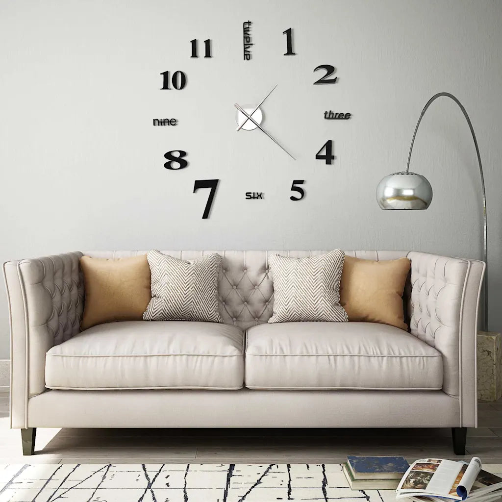 3D-vægur moderne design 100 cm XXL guldfarvet