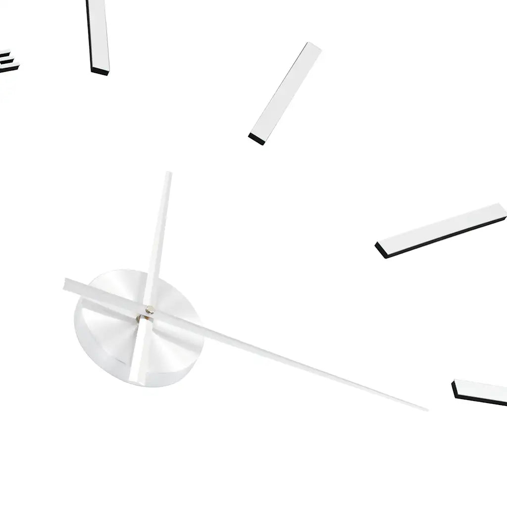 3D-vægur moderne design 100 cm XXL sølvfarvet