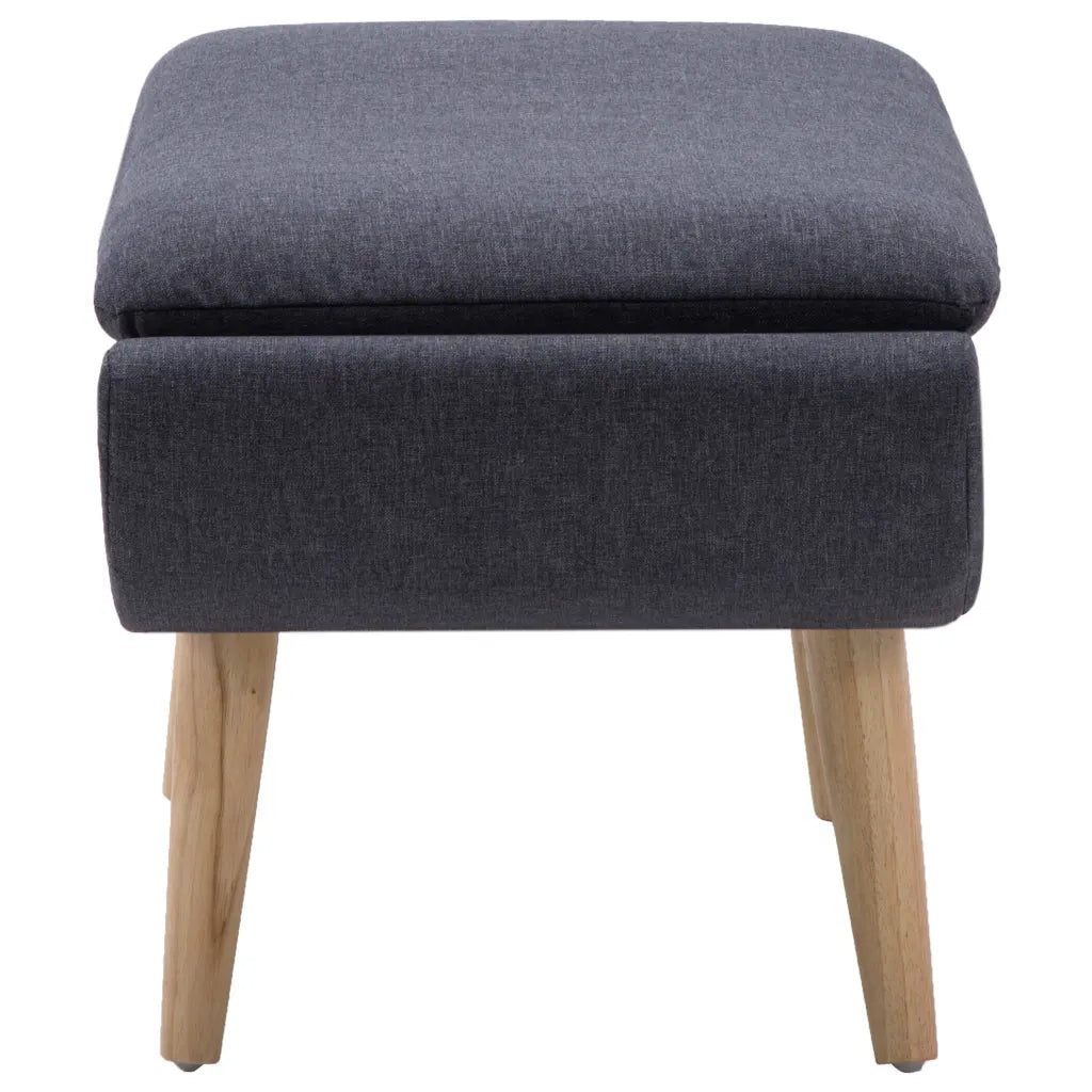 Fodskammel stofpolstring 73 x 43 x 42 cm mørkegrå