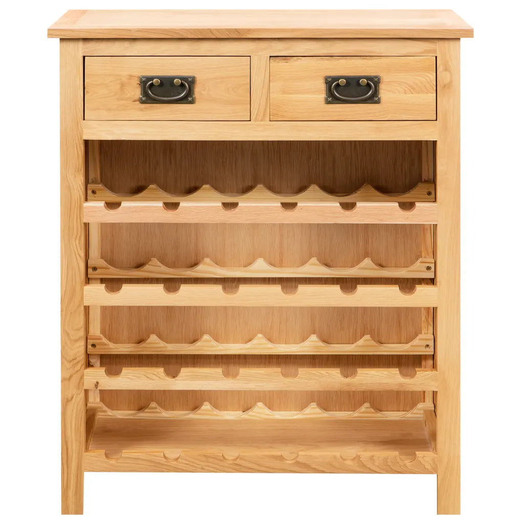 Vinskab 72x32x90 cm massivt egetræ