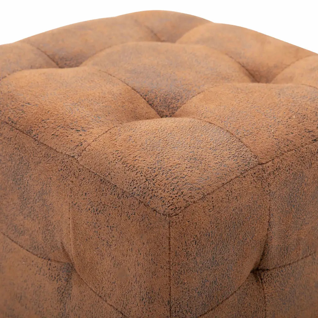 Puf 2 stk. 30 x 30 x 30 cm imiteret ruskind