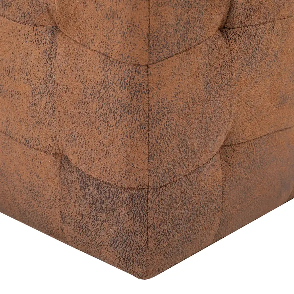 Puf 2 stk. 30 x 30 x 30 cm imiteret ruskind