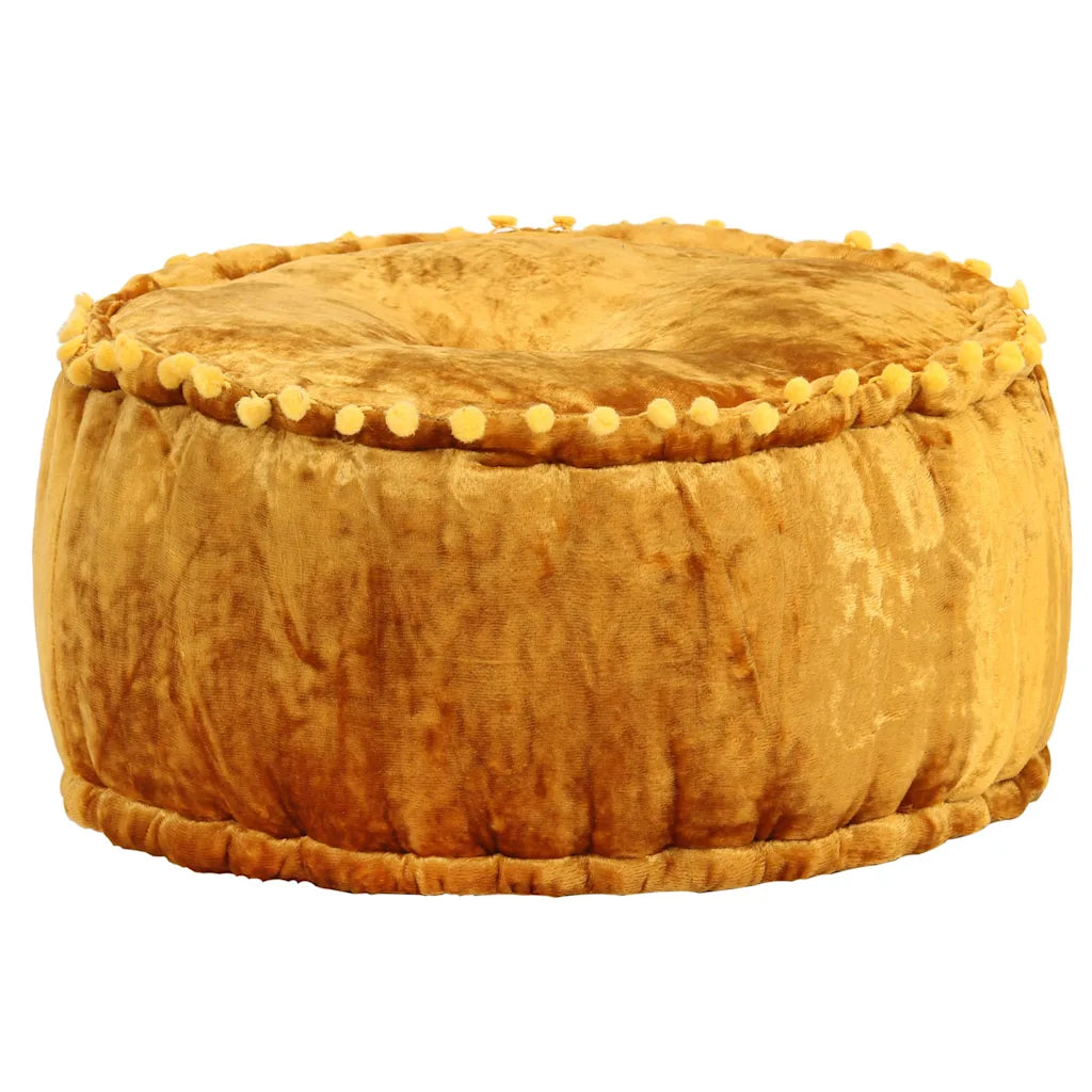 Puf 40x20 cm rund velour rustfarvet