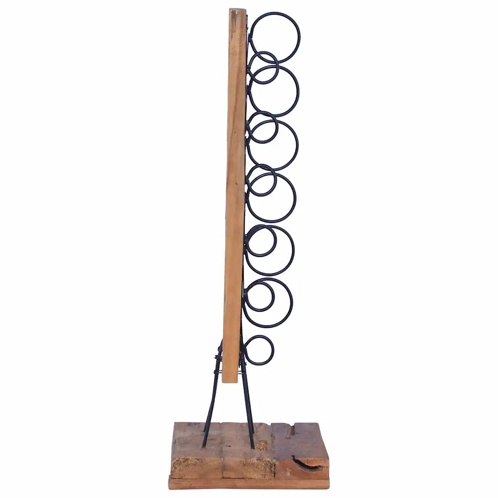 Vinreol til 6 flasker 35x35x100 cm massivt teaktræ