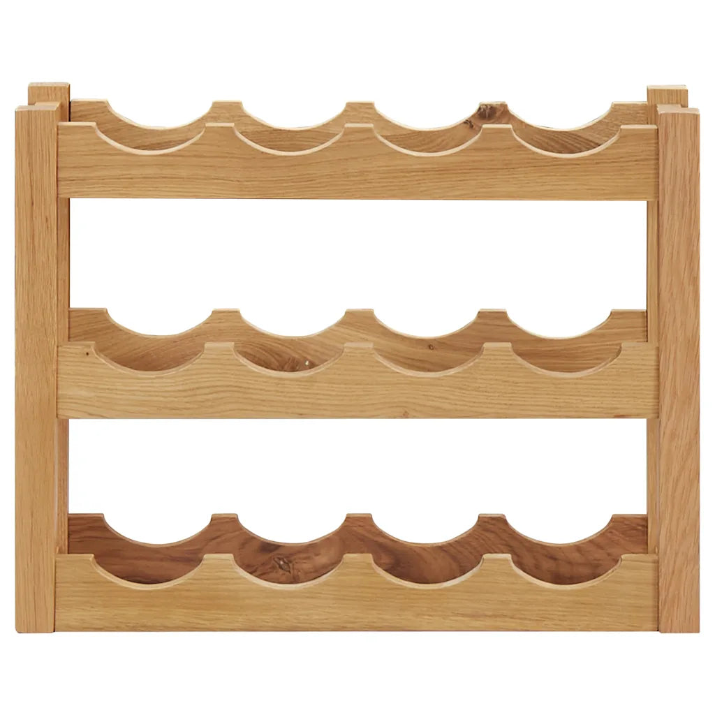 Vinreol til 12 flasker 47x21x36 cm massivt egetræ