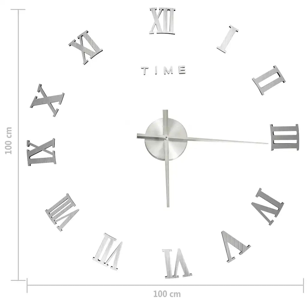 3D-vægur 100 cm moderne design XXL guldfarvet