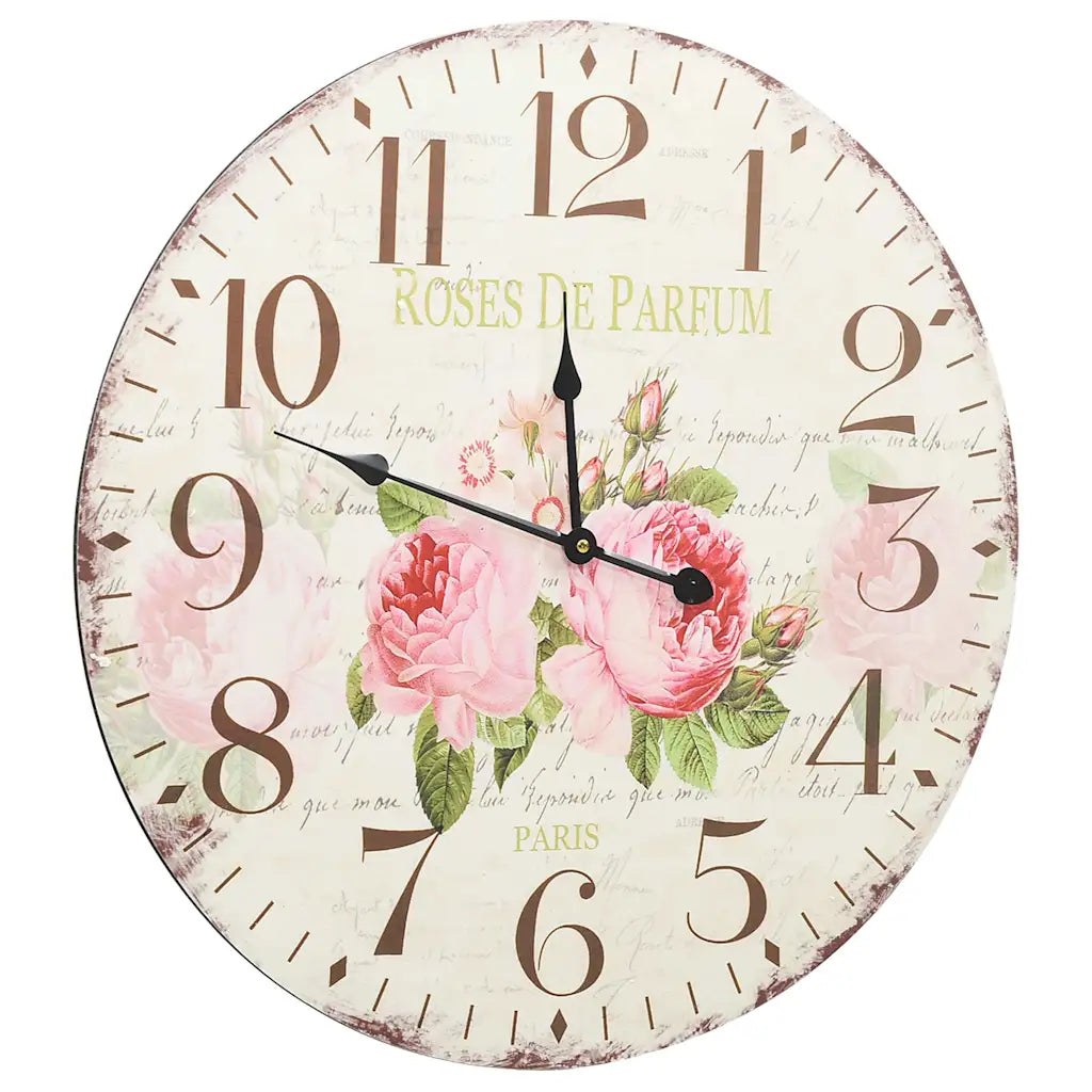 Vægur vintagestil blomst 60 cm
