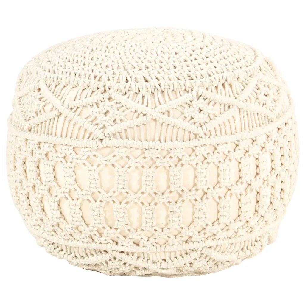 Håndlavet macramépuf 45x30 cm bomuld