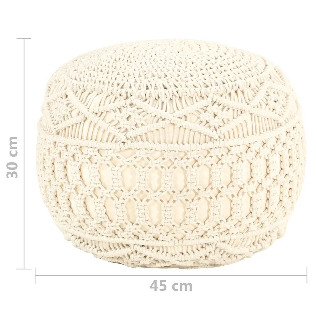 Håndlavet macramépuf 45x30 cm bomuld