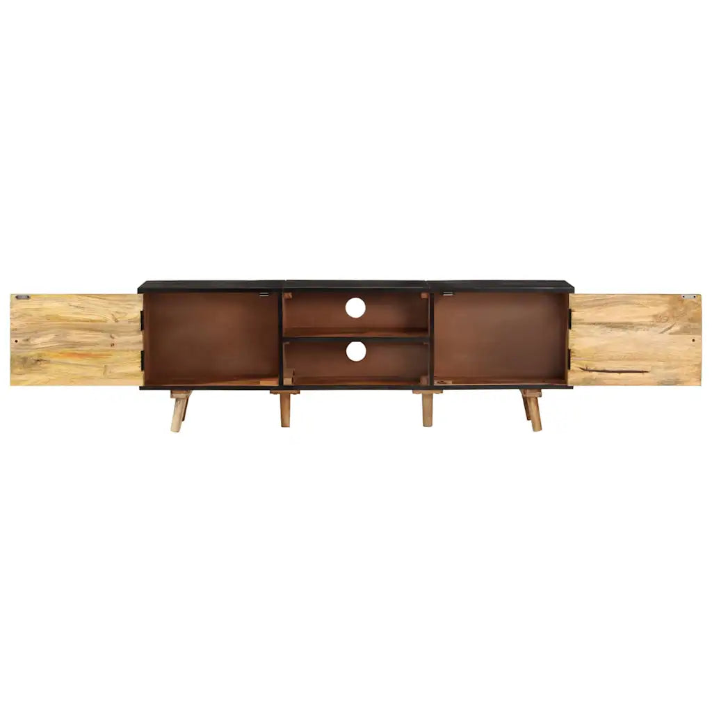 TV-bord 140x30x46 cm ru mangotræ og massivt akacietræ