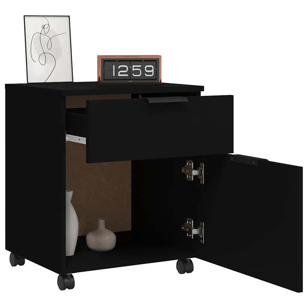 Arkivskab med hjul 45x38x54 cm konstrueret træ