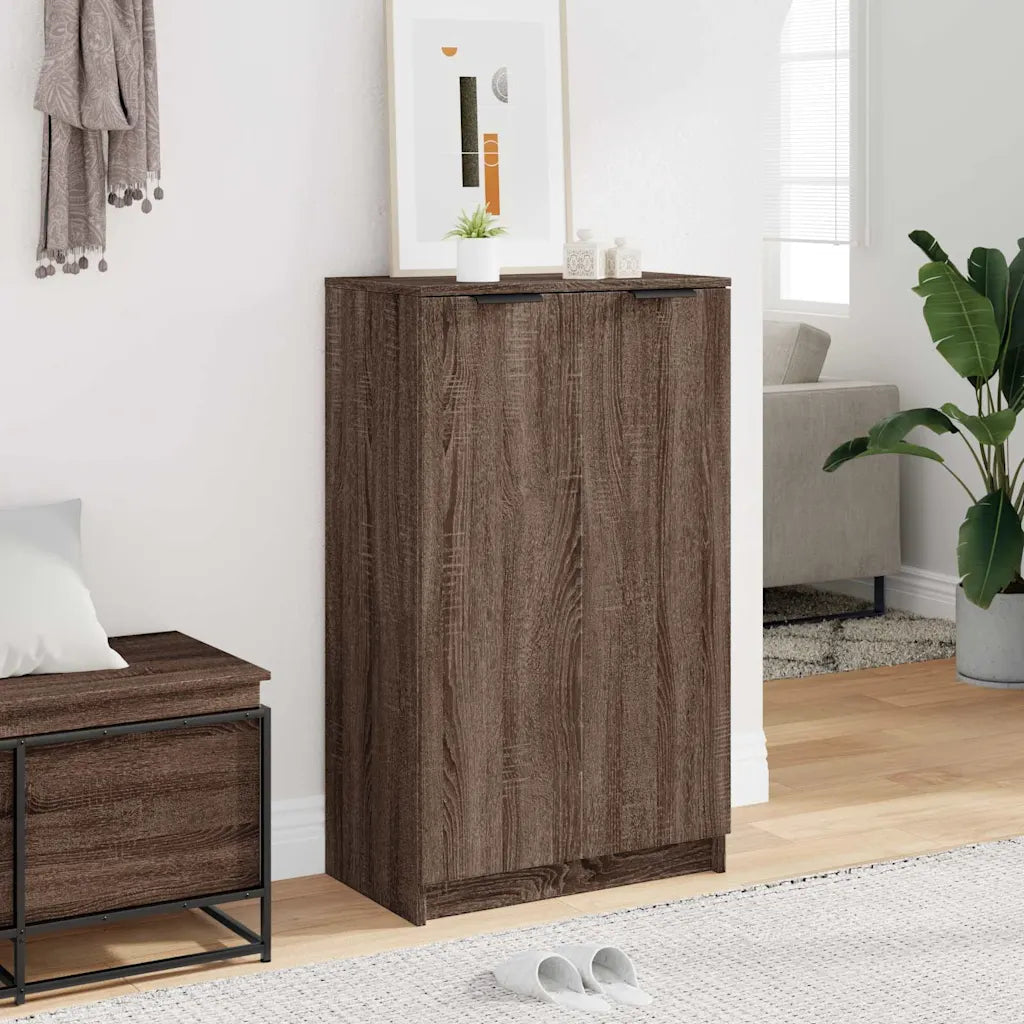 Skoskab 59x35x100 cm konstrueret træ  egetræsfarve