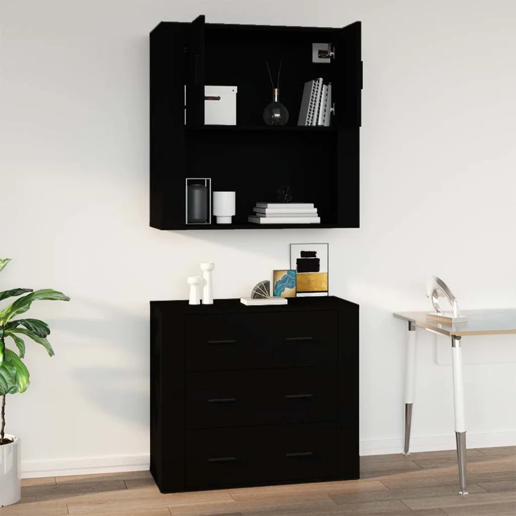 Vægskab 80x33x80 cm konstrueret træ sonoma-eg