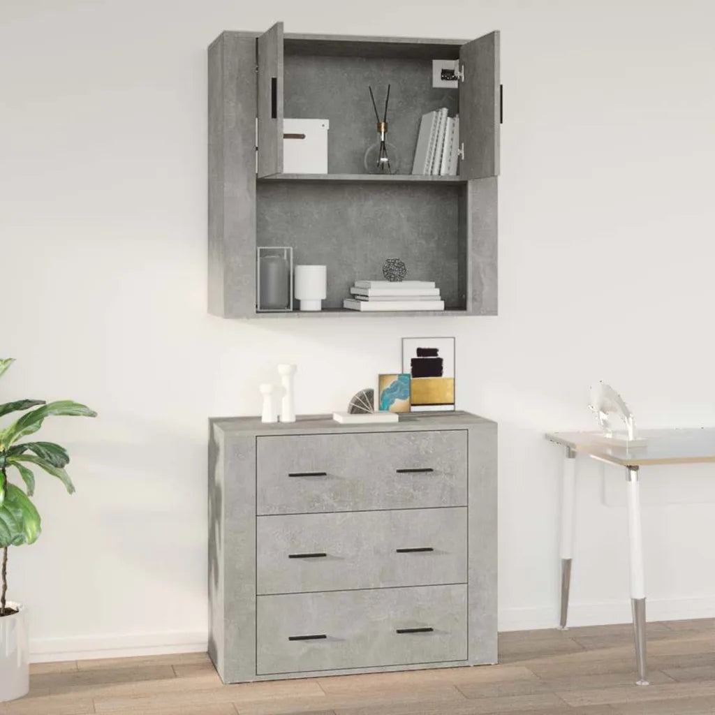 Vægskab 80x33x80 cm konstrueret træ sonoma-eg