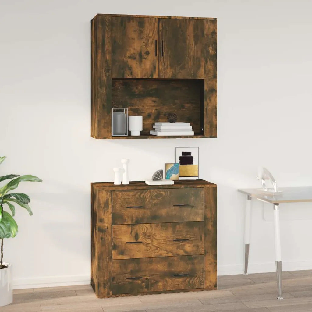 Vægskab 80x33x80 cm konstrueret træ sonoma-eg