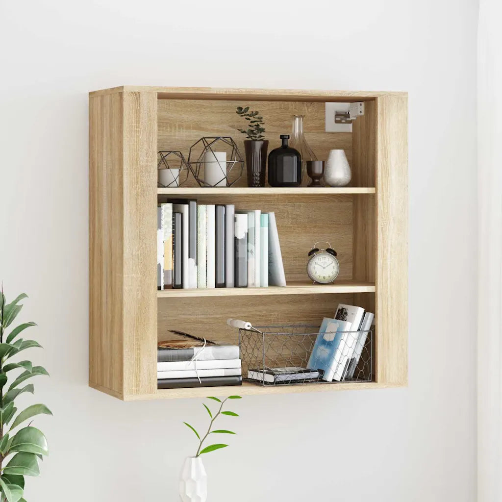 Vægskab 80x33x80 cm konstrueret træ sonoma-eg