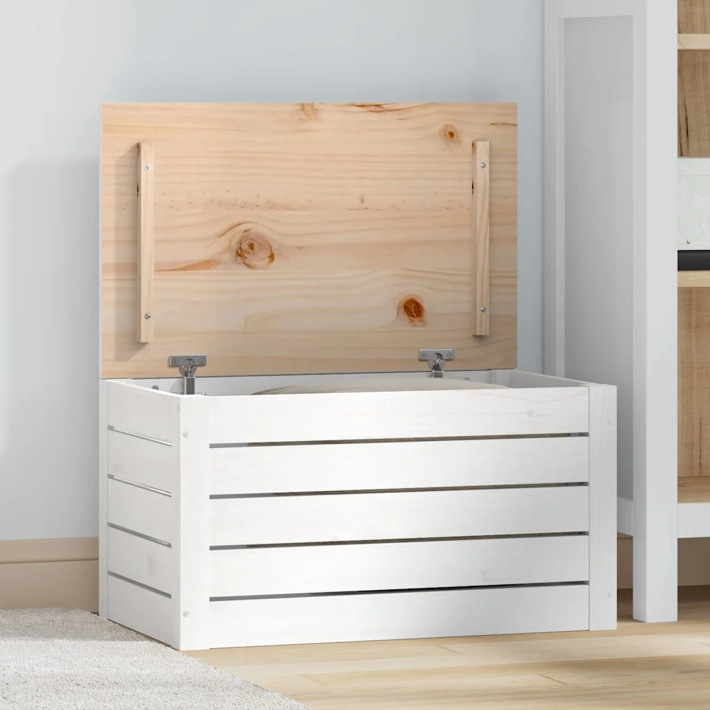 Opbevaringskasse 89x36,5x33 cm massivt fyrretræ