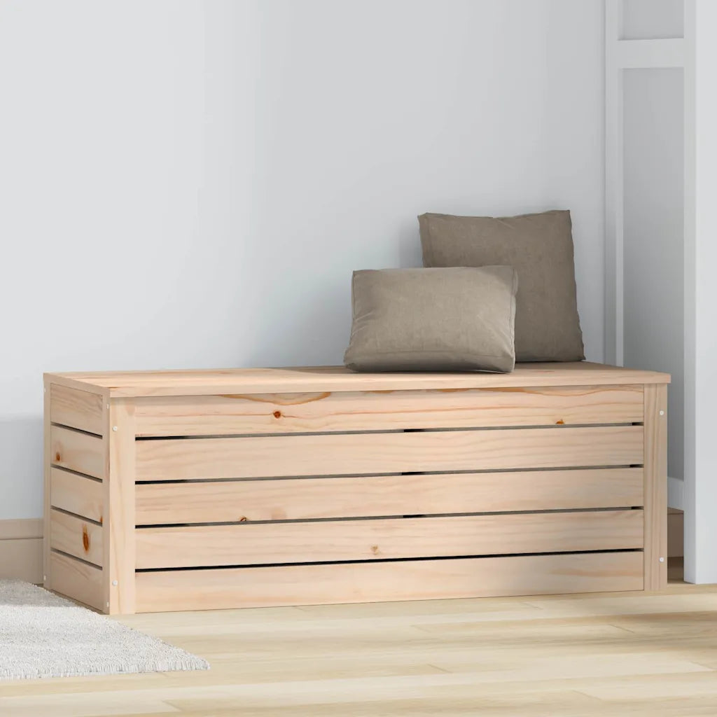 Opbevaringskasse 89x36,5x33 cm massivt fyrretræ