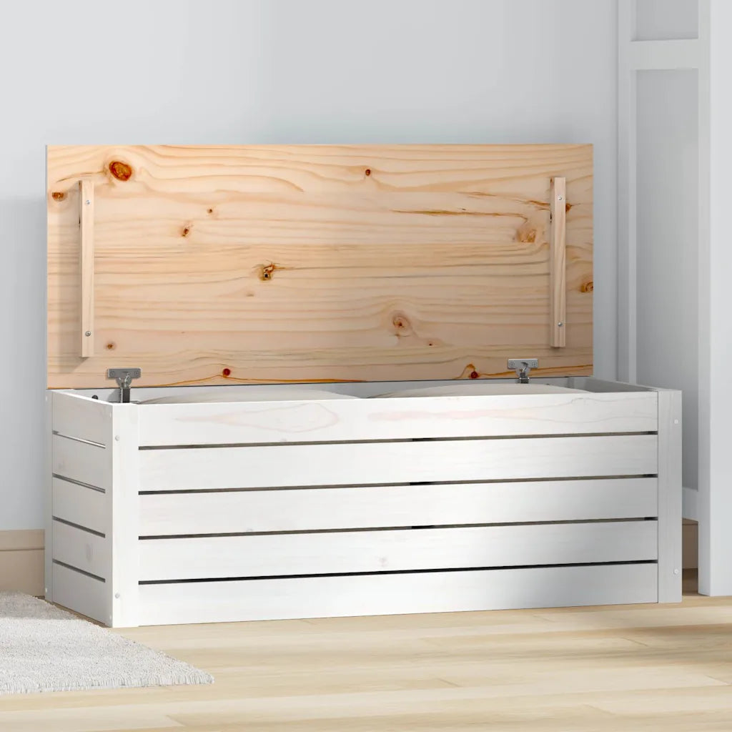 Opbevaringskasse 89x36,5x33 cm massivt fyrretræ