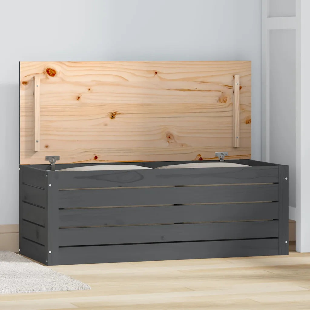 Opbevaringskasse 89x36,5x33 cm massivt fyrretræ