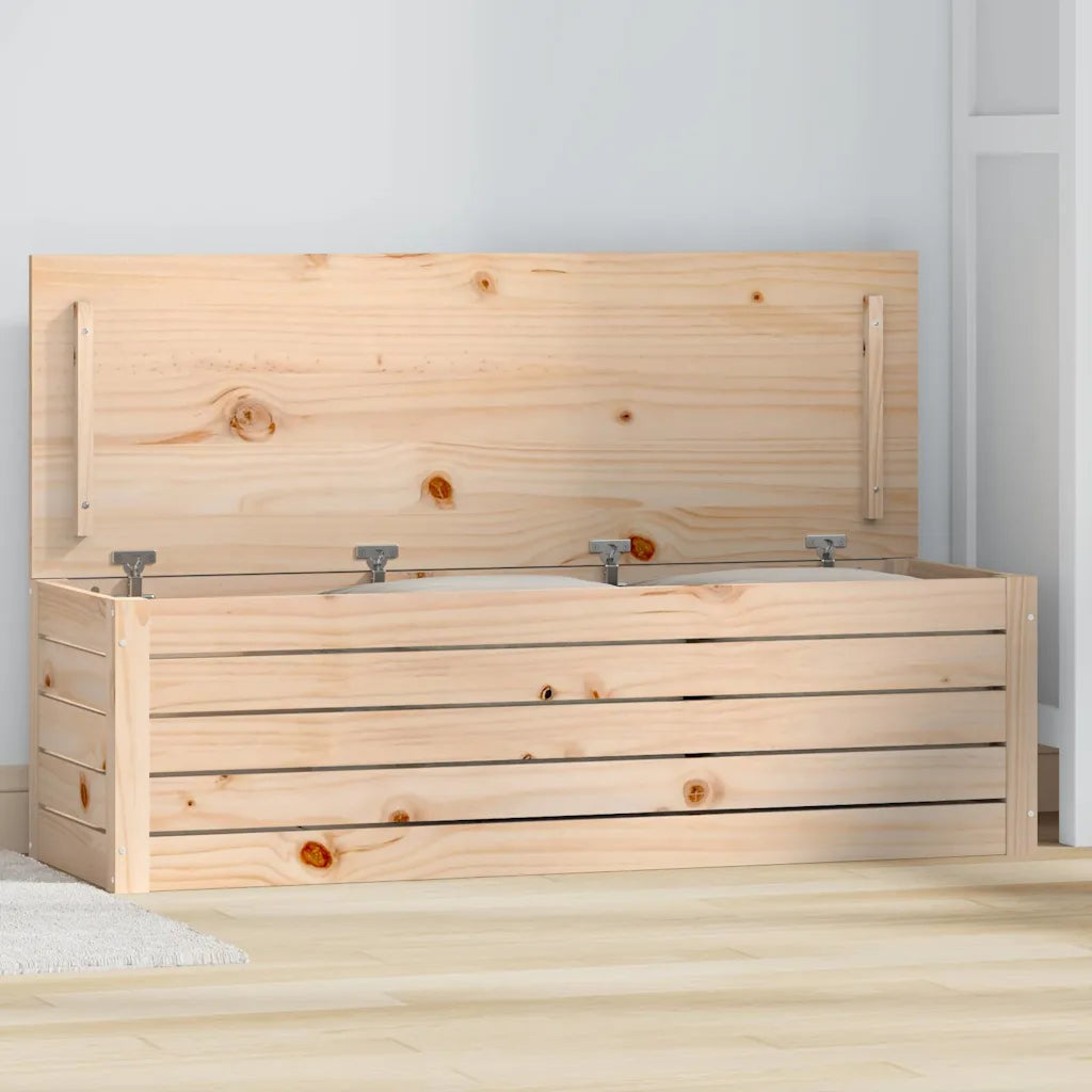 Opbevaringskasse 89x36,5x33 cm massivt fyrretræ