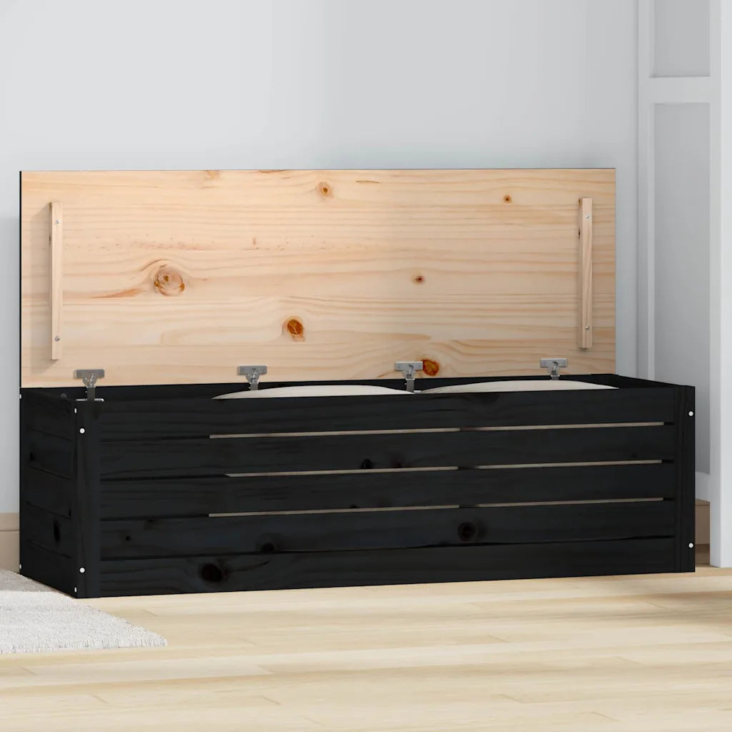 Opbevaringskasse 89x36,5x33 cm massivt fyrretræ