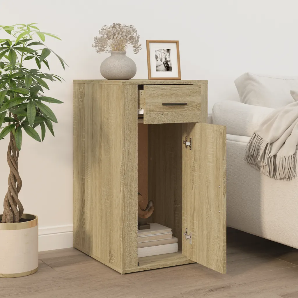 Skrivebordsskab 40x49x75 cm konstrueret træ sonoma-eg